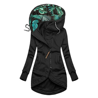 Women's Long Hooded Patchwork Jacket