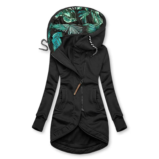 Women's Long Hooded Patchwork Jacket