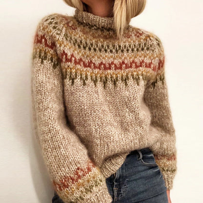 Vintage Knitted Stripe Sweater – Long Sleeve Pullover