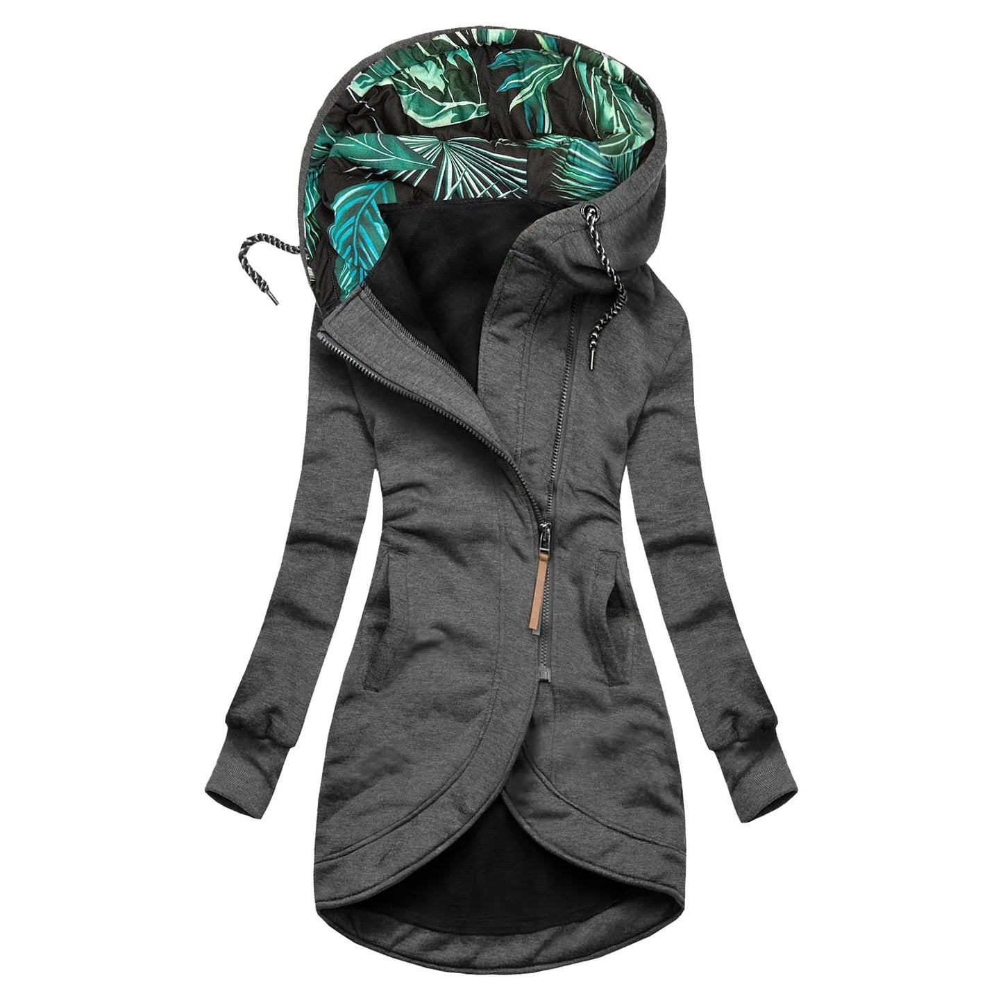 Women's Long Hooded Patchwork Jacket