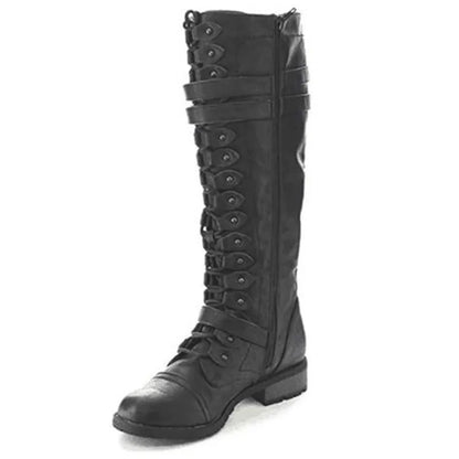 Knee High Lace Up Steampunk Boots