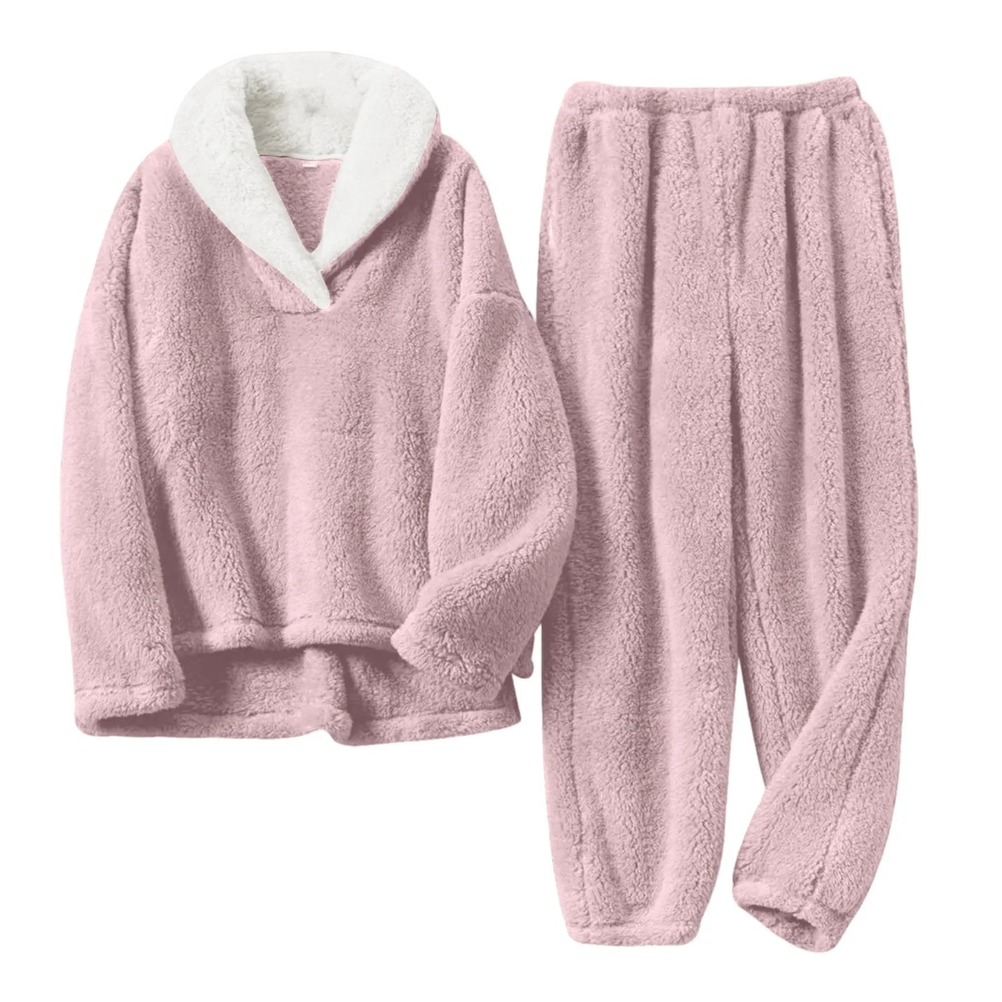 Women’s Fluffy Fleece Pajama Set