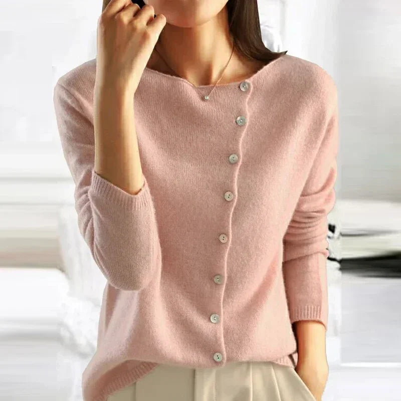 Women's Buttoned V-Neck Knit Cardigan