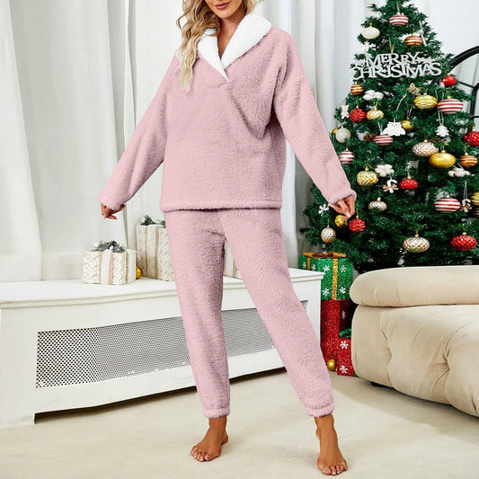 Women’s Fluffy Fleece Pajama Set