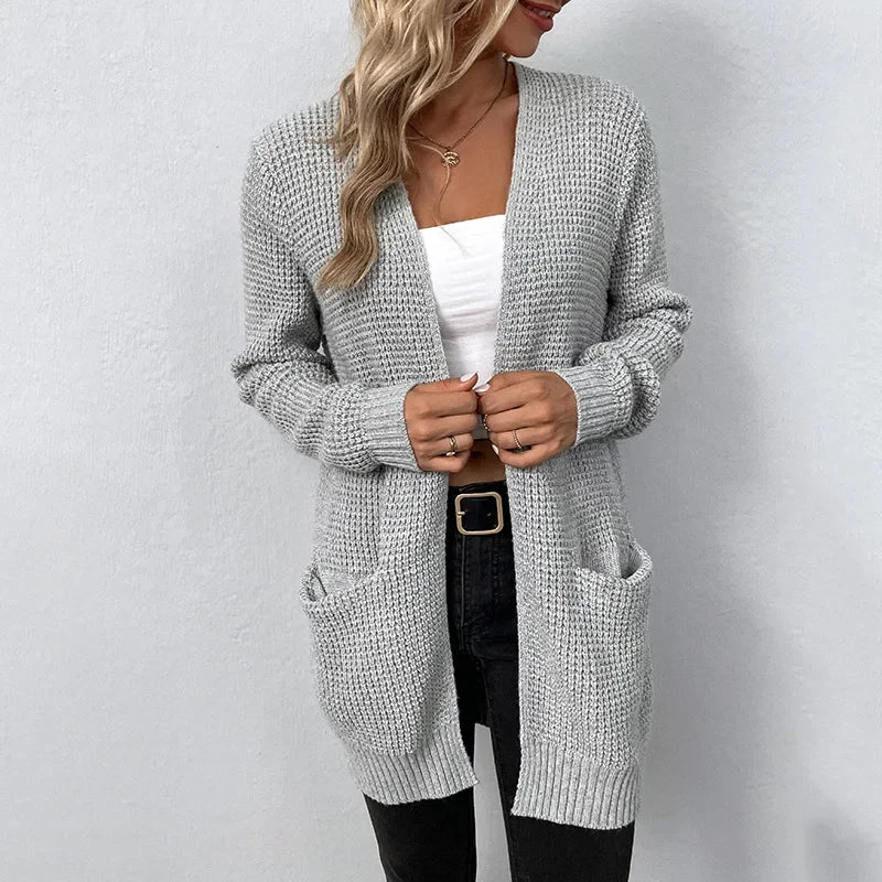 Casual Open-Front V-Neck Sweater