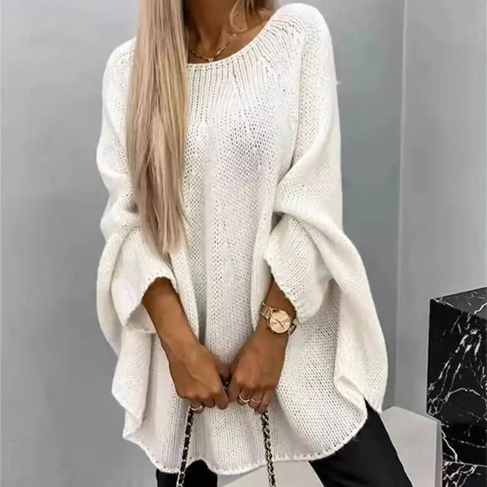 Elegant Batwing Sleeve Knit Sweater