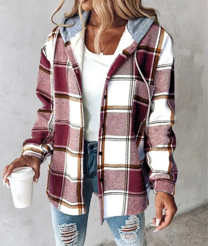 Hooded Plaid Jacket