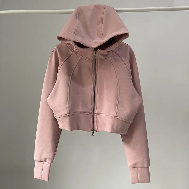 Autumn Women's Double Zipper Hooded Casual Jacket