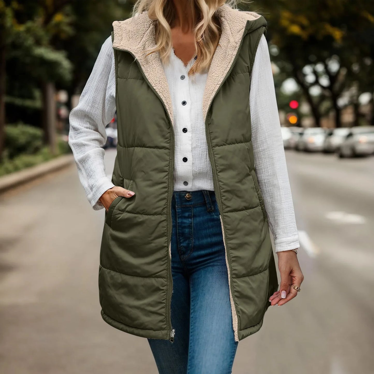 Women's Reversible Fleece Vest