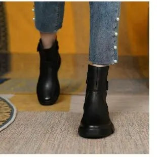 Thick Soled Casual Short Boots