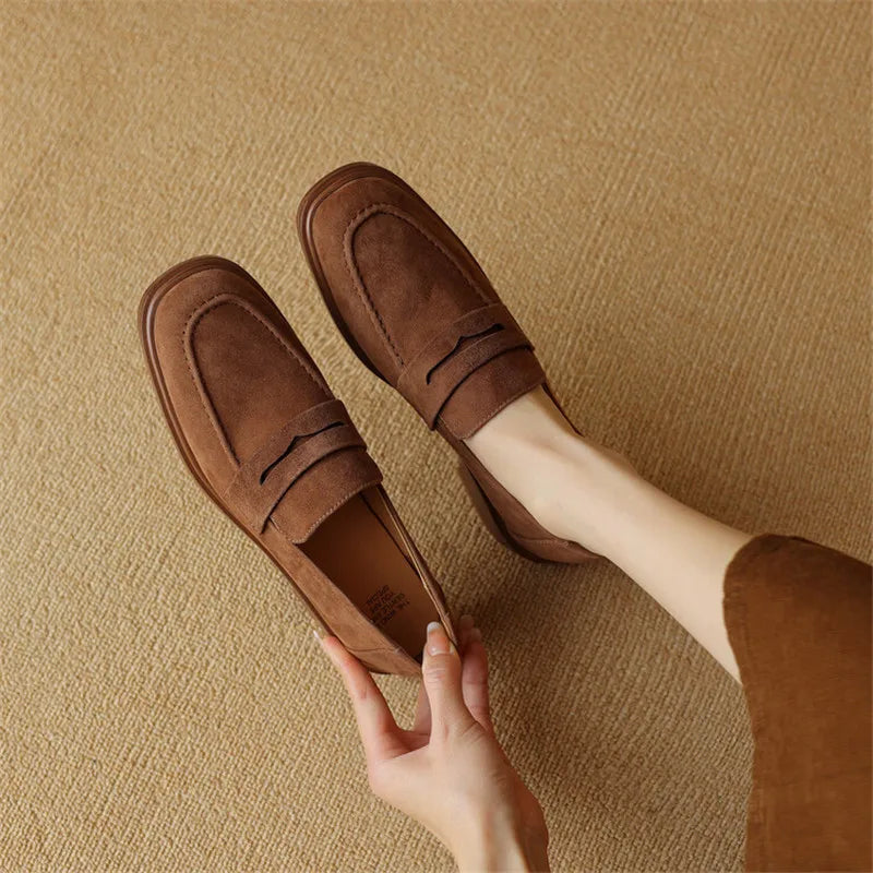 Women's Kid Suede Loafers