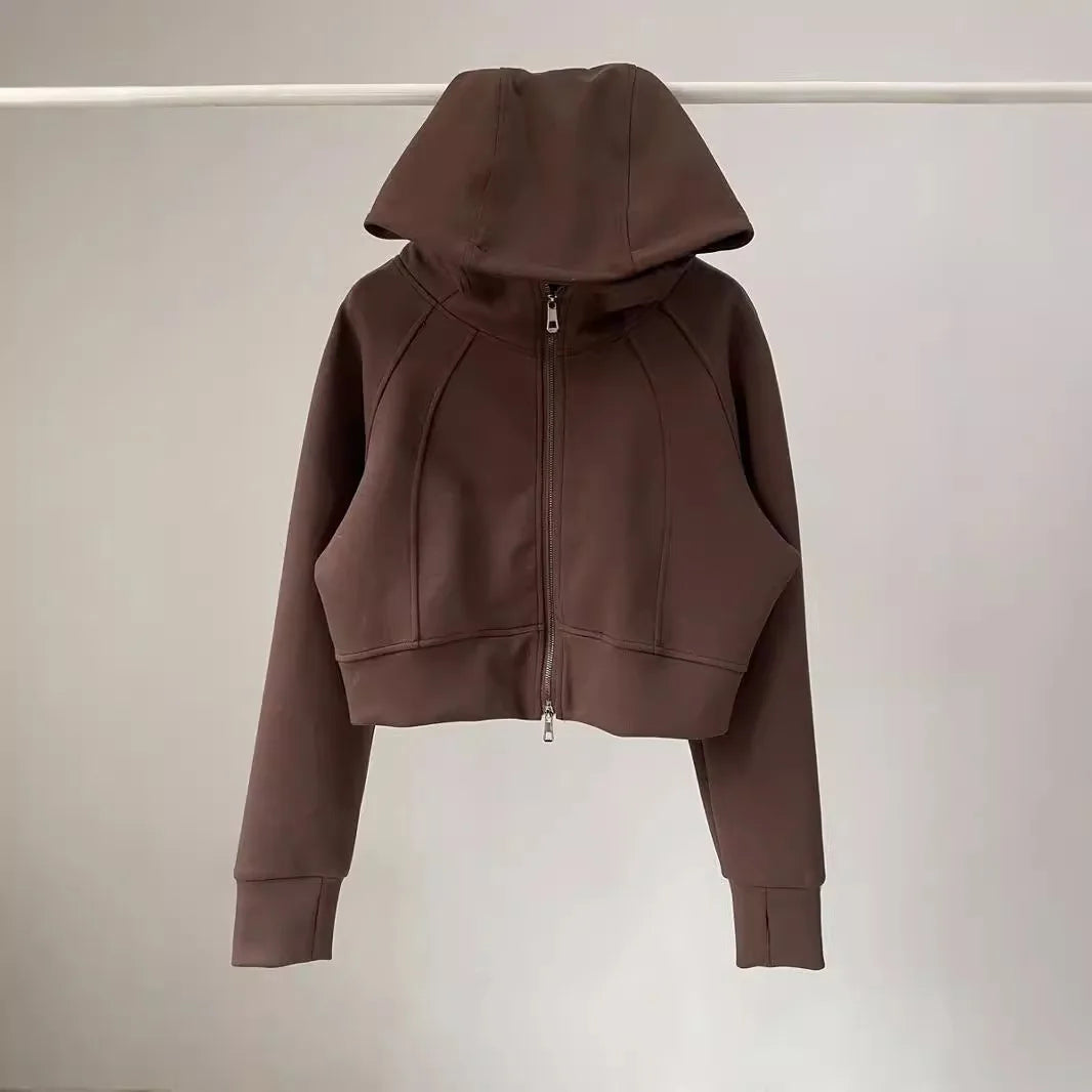 Autumn Women's Double Zipper Hooded Casual Jacket