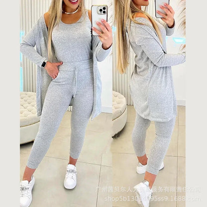 Casual Knit Three-Piece Set