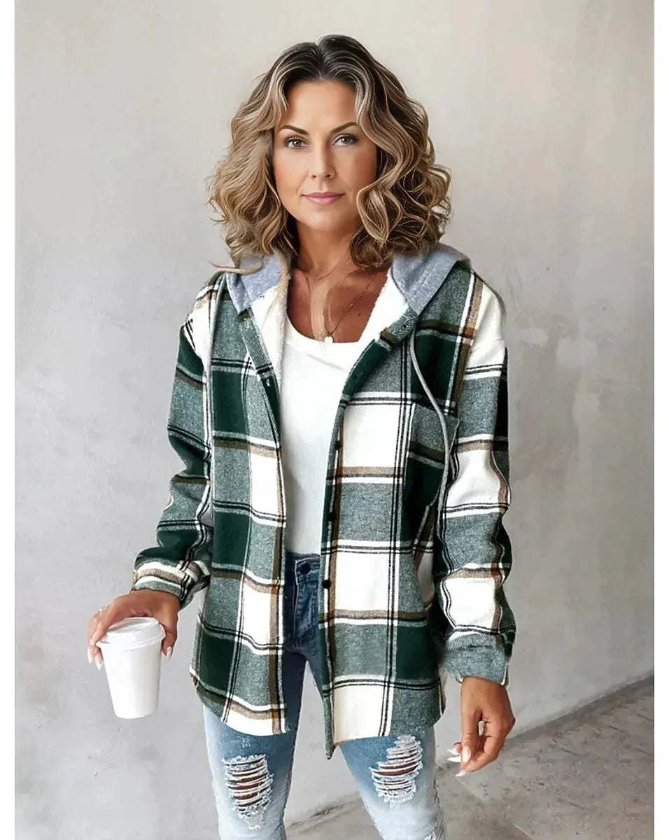 Hooded Plaid Jacket