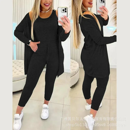 Casual Knit Three-Piece Set