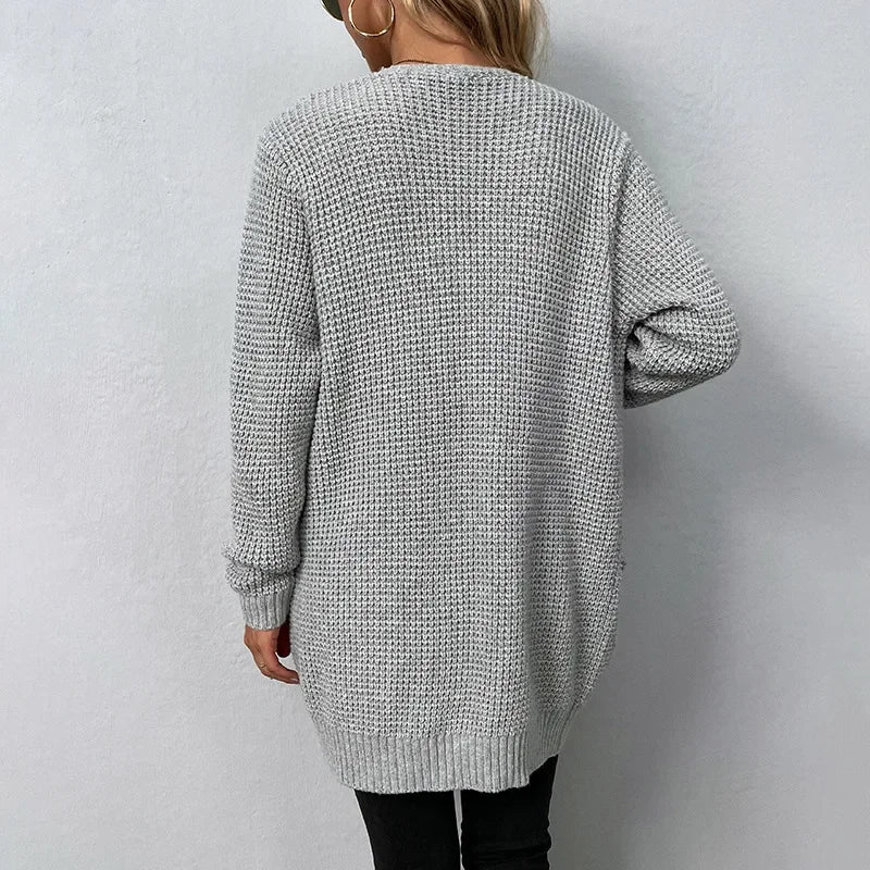 Casual Open-Front V-Neck Sweater