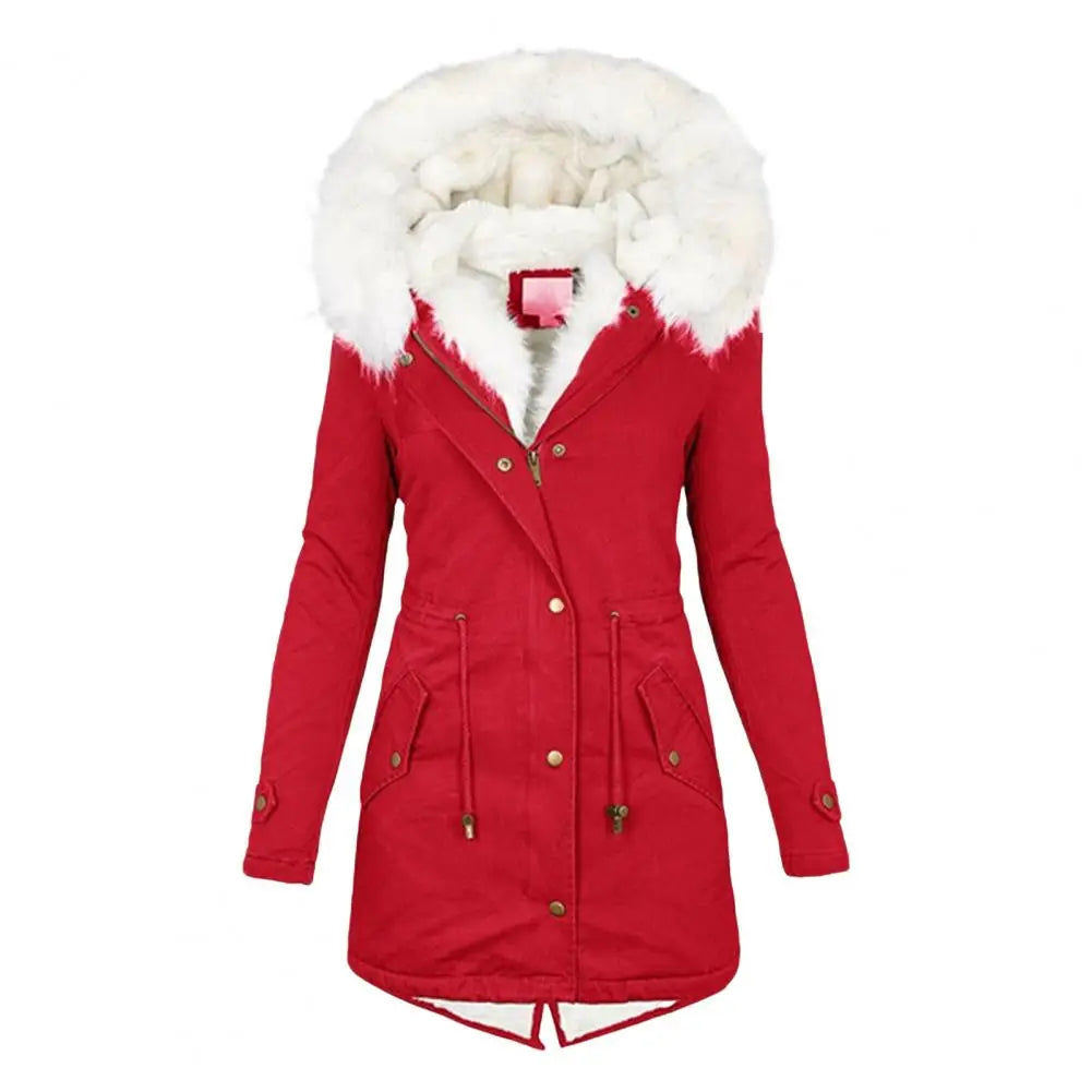 Cotton Coat Furry Hat Hooded