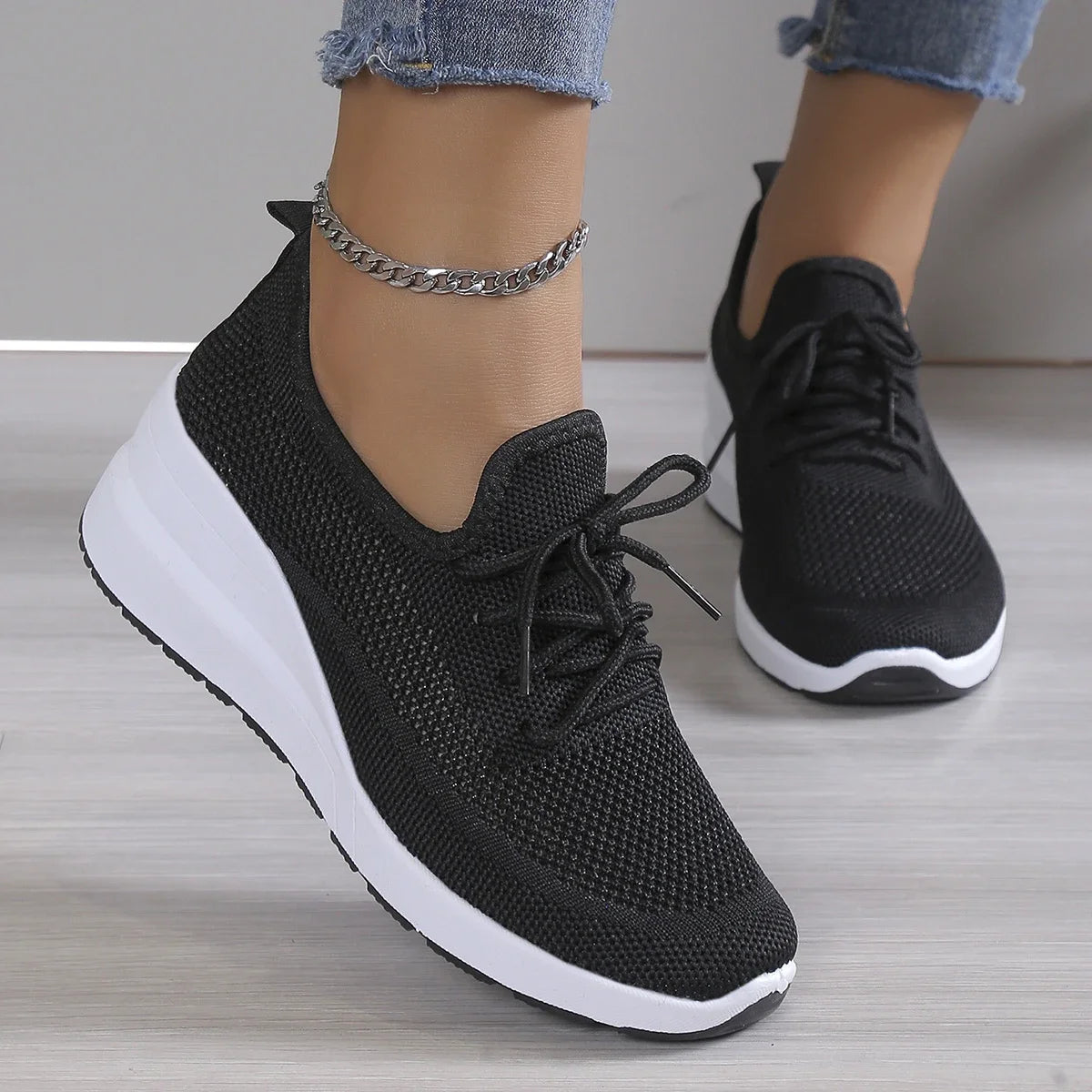 Women's Mesh Platform Sneakers