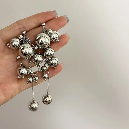 XIALUOKE Tassel Metal Ball Earrings.