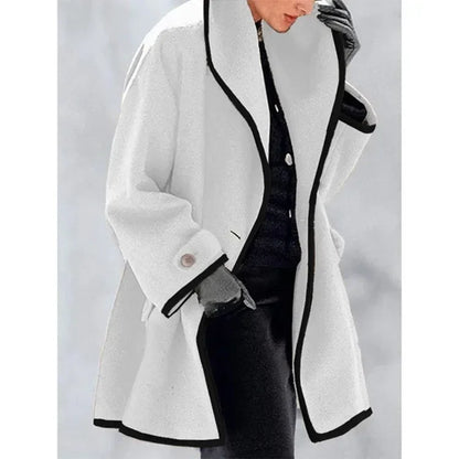 Long Single-Breasted Wool Blend Coat