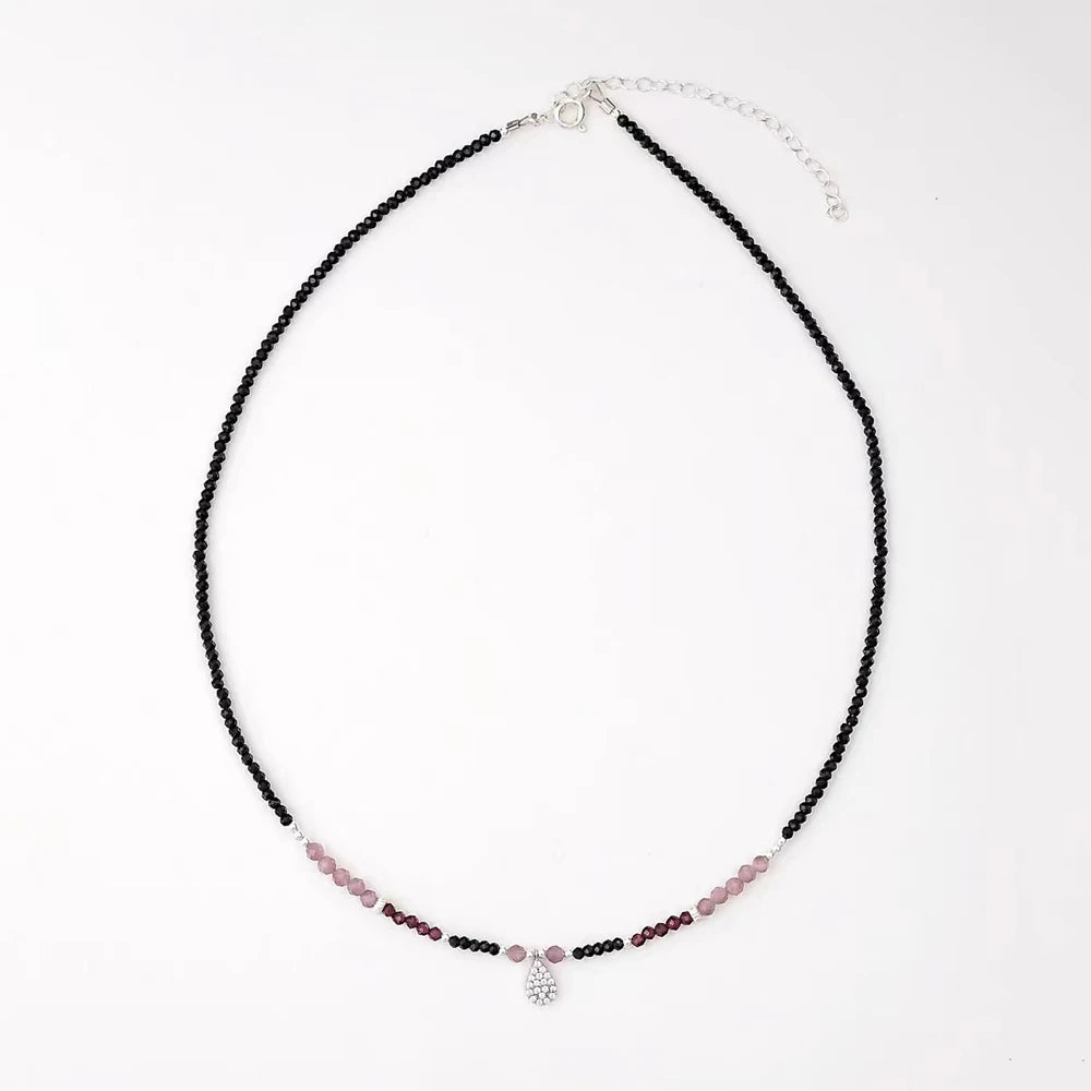 Beaded Necklace with Natural Pearl & Stone