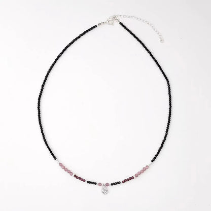 Beaded Necklace with Natural Pearl & Stone