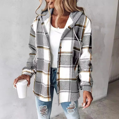 Hooded Plaid Jacket