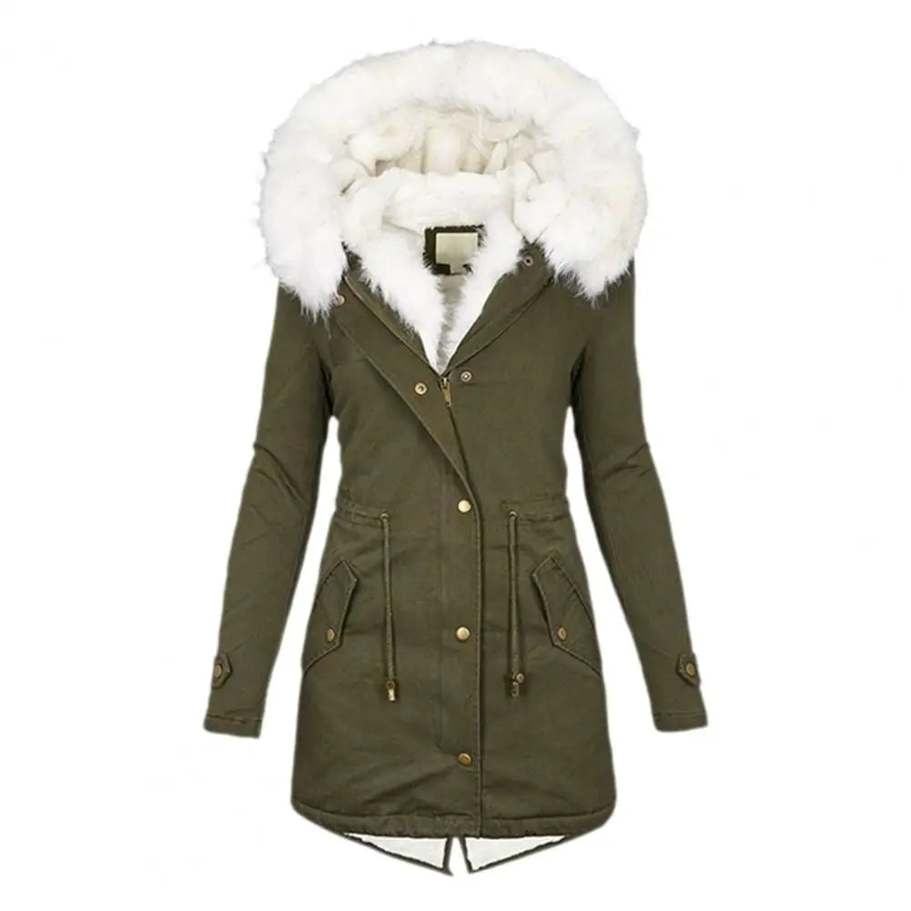 Cotton Coat Furry Hat Hooded