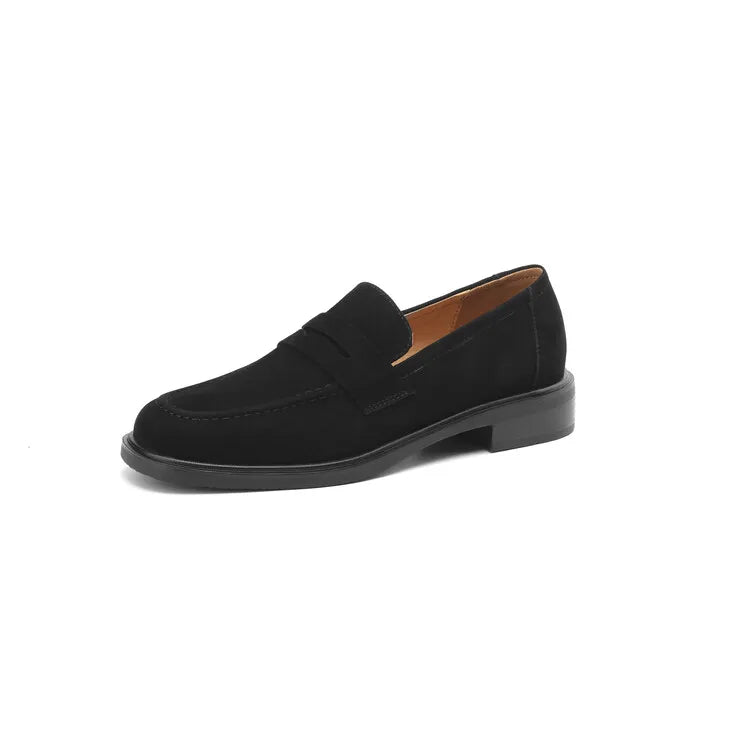 Women's Kid Suede Loafers