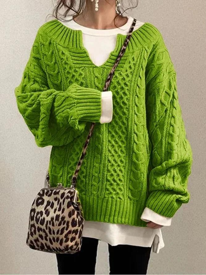 Knitted Pullover Sweater for Women with Unique and Chic Design