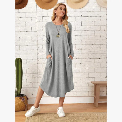 Casual A-Line Mid-Calf Dress