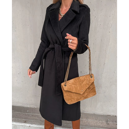 Elegant Belted Wool-Blend Coat