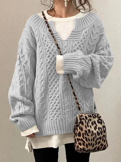 Knitted Pullover Sweater for Women with Unique and Chic Design