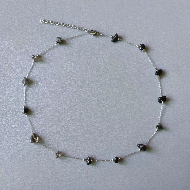 Beaded Necklace with Natural Pearl & Stone