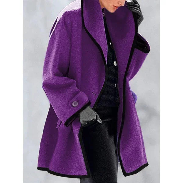 Long Single-Breasted Wool Blend Coat