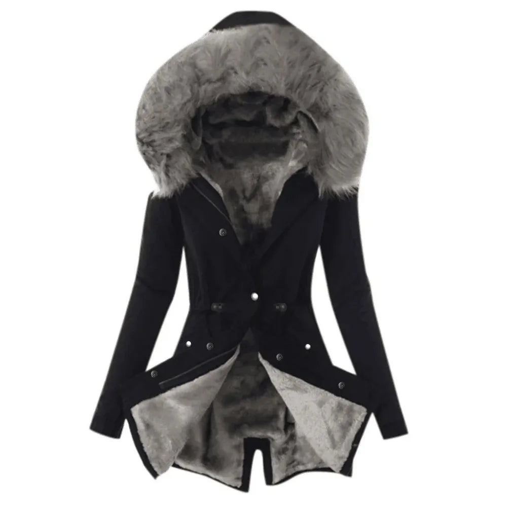 Women's Long Hooded Jacket – Cozy & Winter-Ready