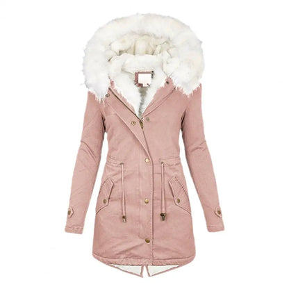 Cotton Coat Furry Hat Hooded