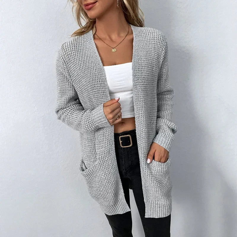 Casual Open-Front V-Neck Sweater