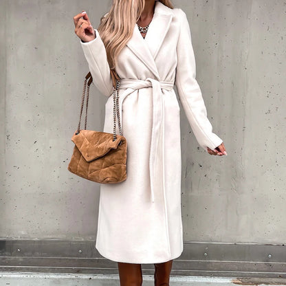 Elegant Belted Wool-Blend Coat