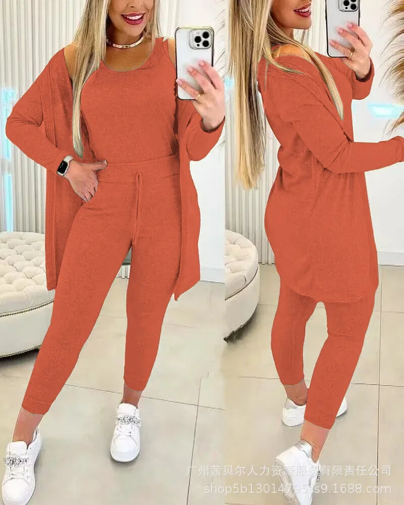 Casual Knit Three-Piece Set