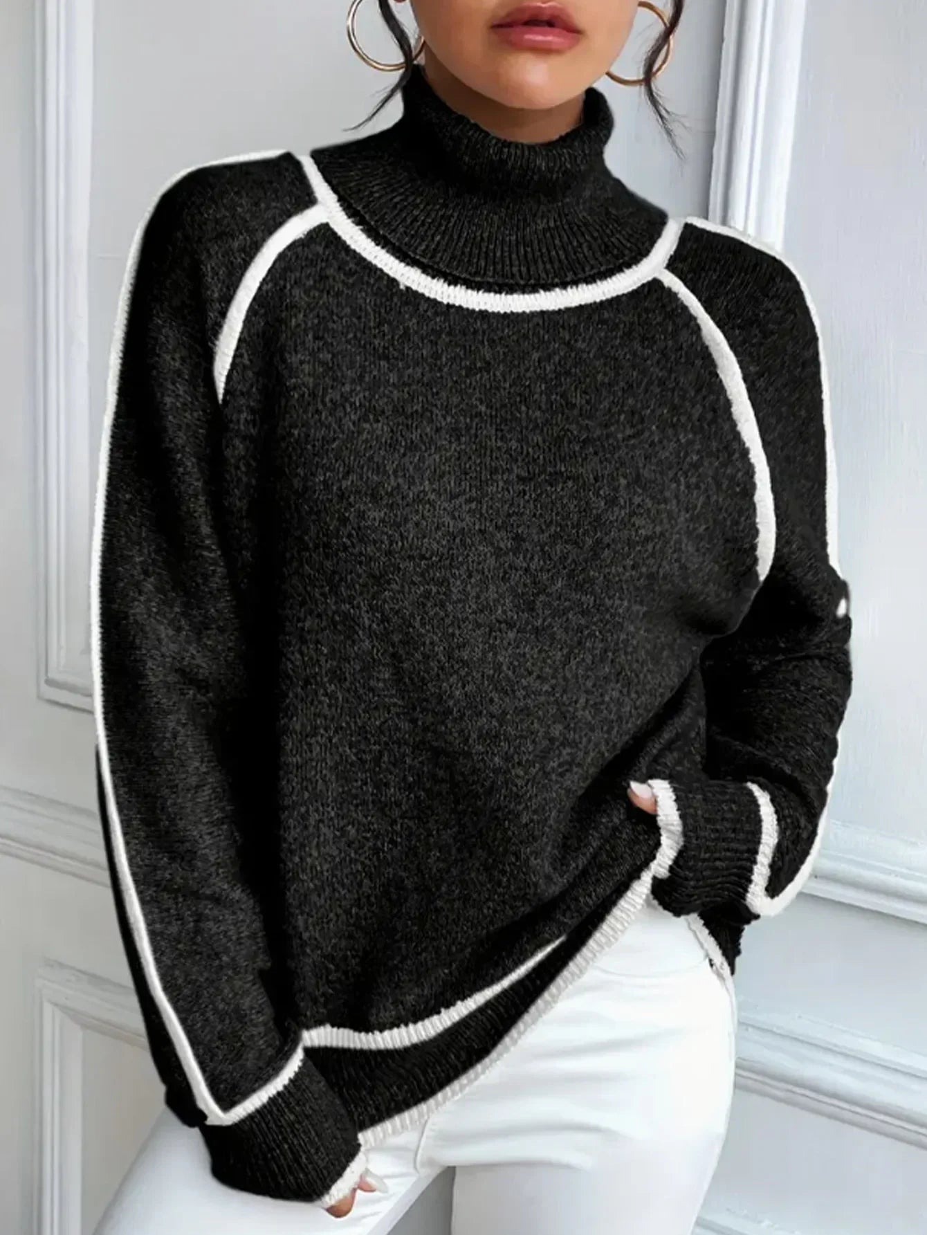 Cozy Turtleneck Loose Knit Sweater