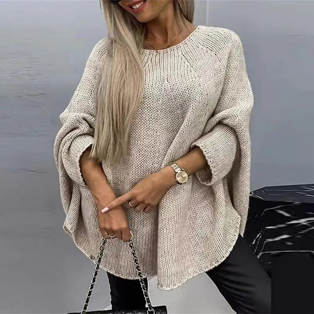 Elegant Batwing Sleeve Knit Sweater