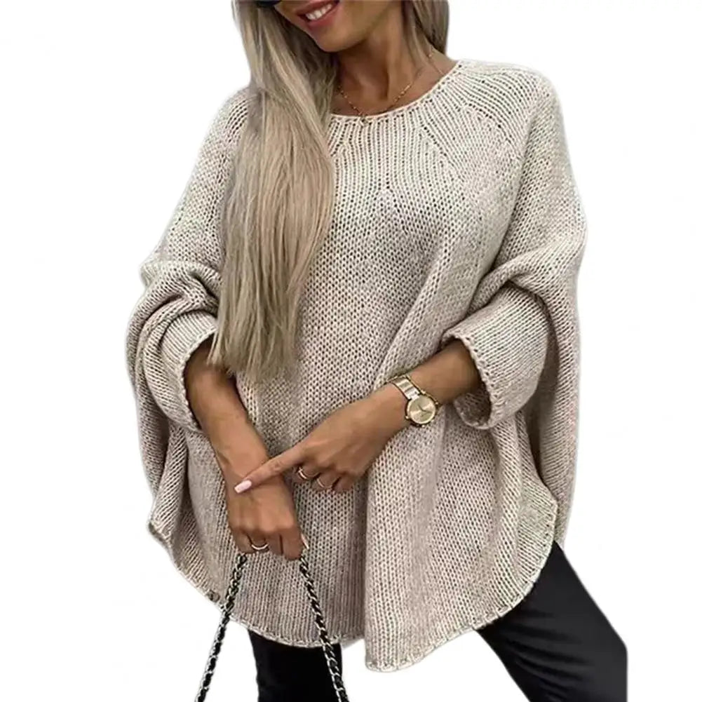 Elegant Batwing Sleeve Knit Sweater