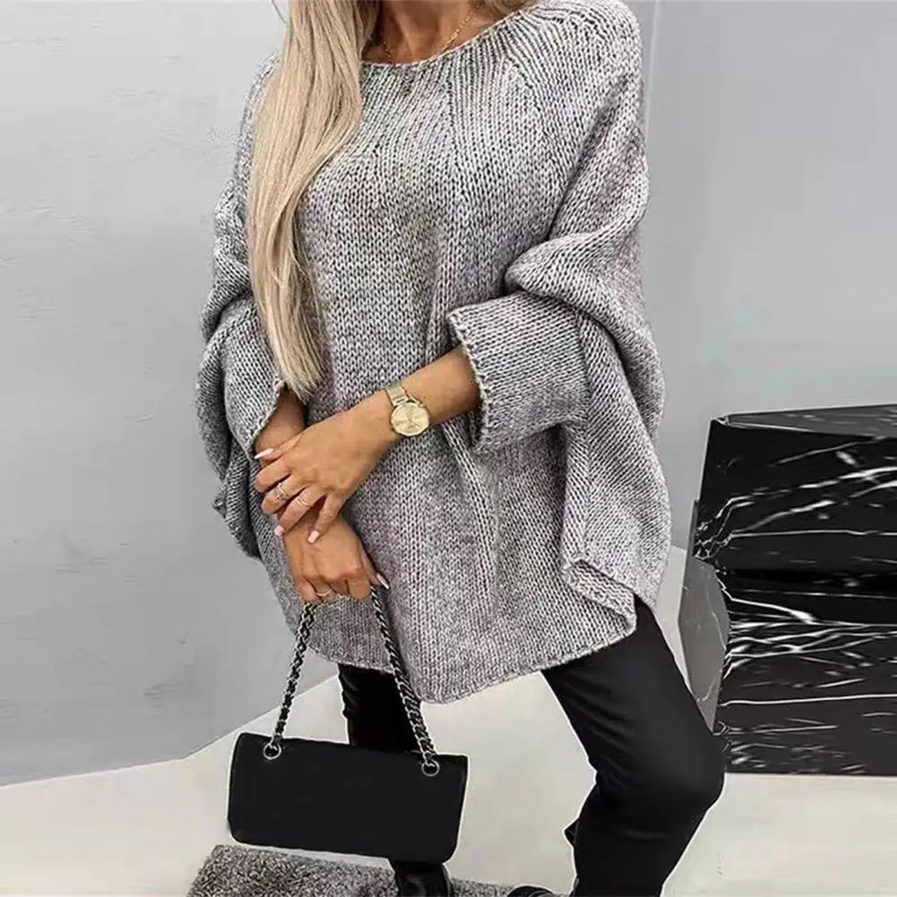 Elegant Batwing Sleeve Knit Sweater