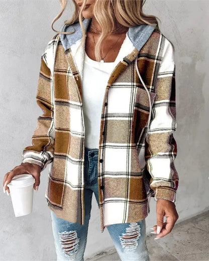 Hooded Plaid Jacket