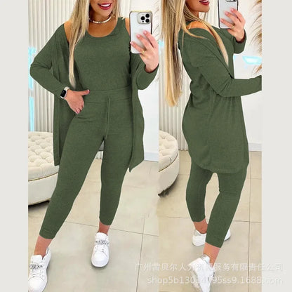 Casual Knit Three-Piece Set