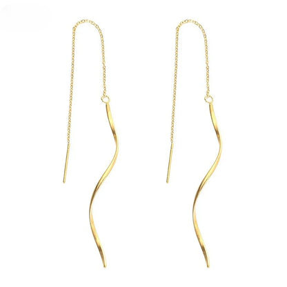 18K Gold Plated Curve Dangle Earrings