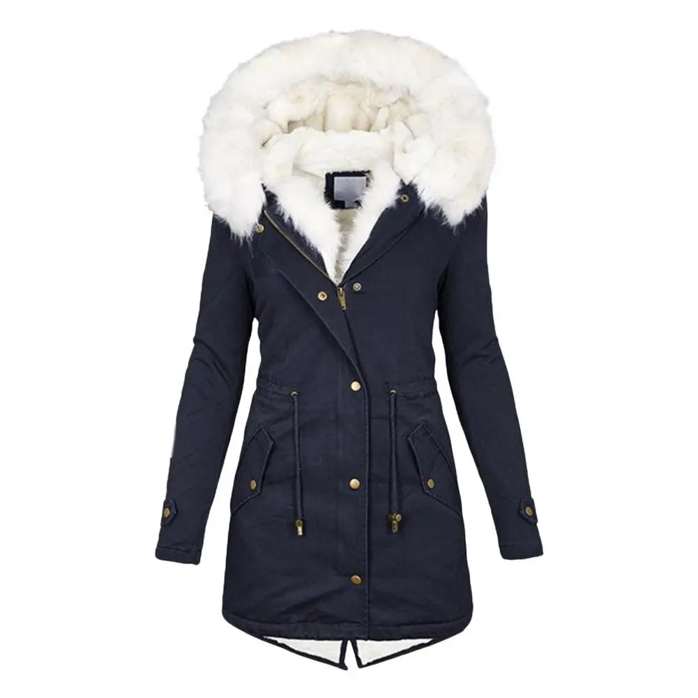 Cotton Coat Furry Hat Hooded