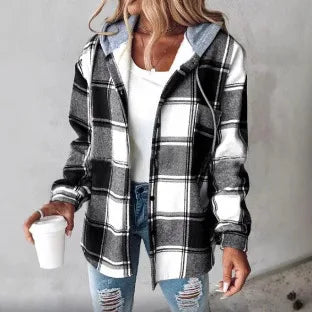 Hooded Plaid Jacket