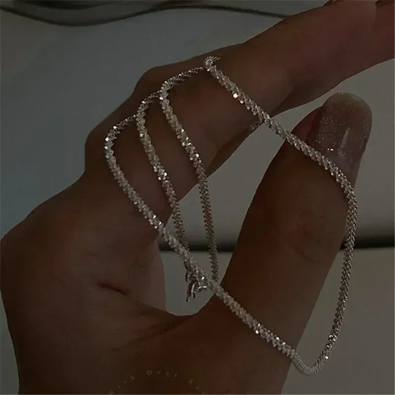 Trendy Water Wave Chain Choker Necklace